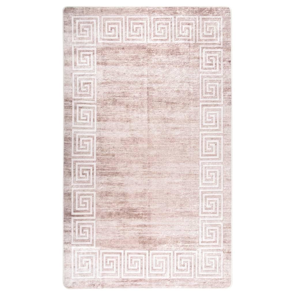 Gulvtæppe 120x180 cm skridsikkert og vaskbart beige