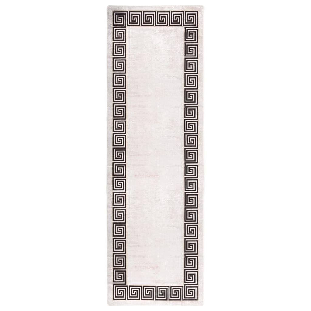 Gulvtæppe 80x300 cm skridsikkert og vaskbart lys beige