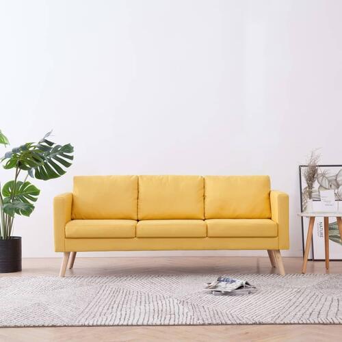 3-personers sofa i stof gul