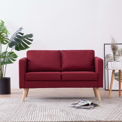 2-personers sofa i stof rødvinsfarvet