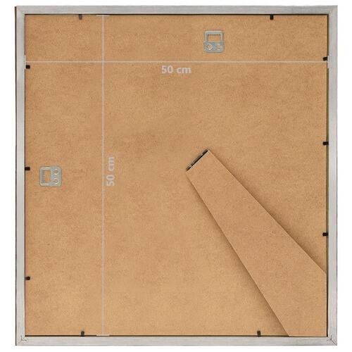 Billedrammer 5 stk. til væg eller bord 50x50 cm MDF sølvfarvet
