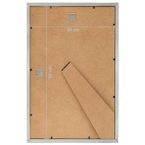 Billedrammer 3 stk. til væg eller bord 50x70 cm MDF sølvfarvet