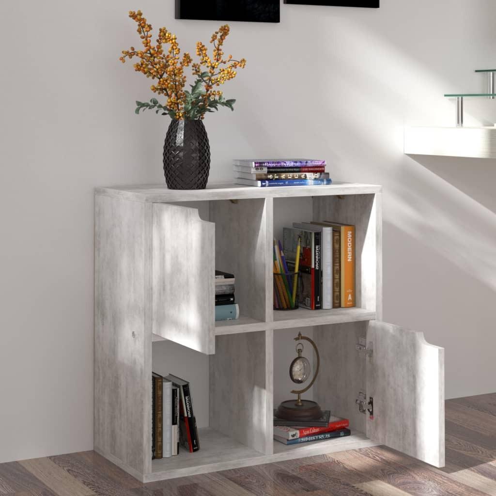 Bogreol 60x27,5x59,5 cm spånplade betongrå