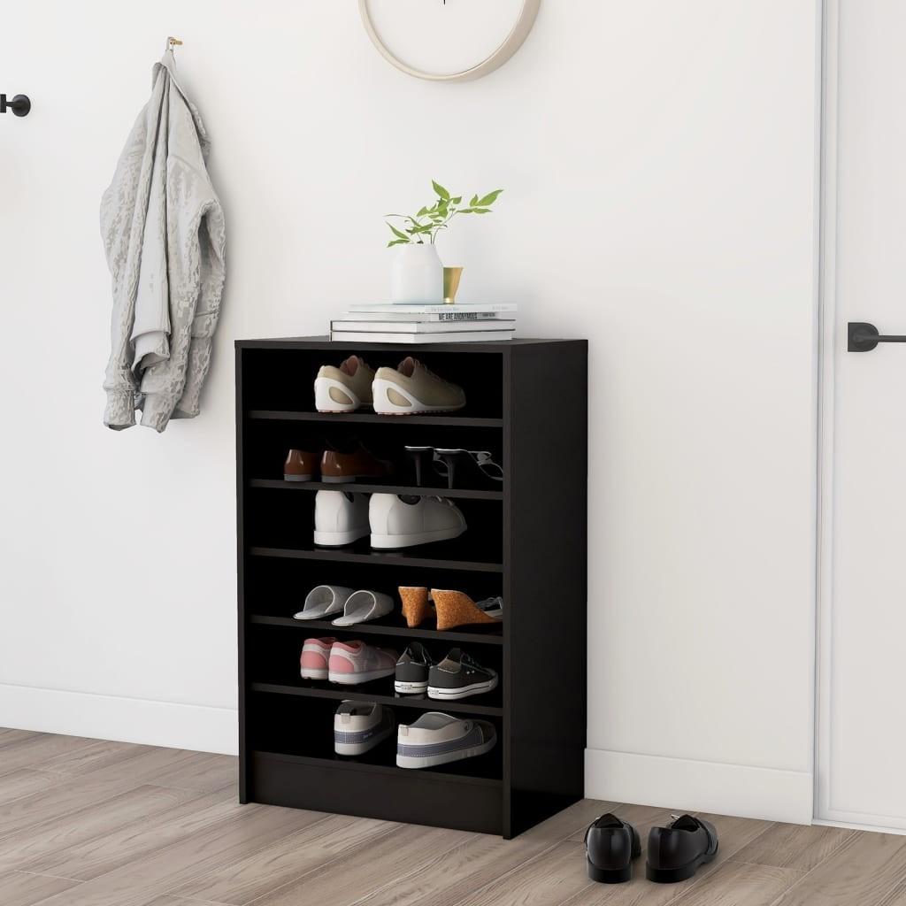 Skoreol 60x35x92 cm konstrueret træ sort