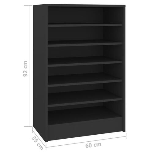 Skoreol 60x35x92 cm konstrueret træ sort