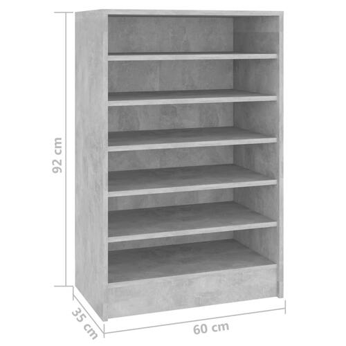 Skoreol 60x35x92 cm konstrueret træ betongrå