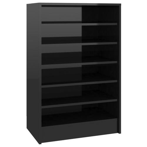 Skoskab 60x35x92 cm spånplade sort højglans