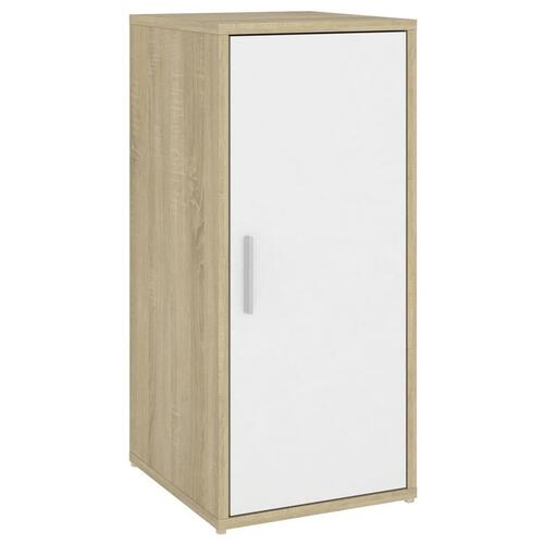 Skoskabe 2 stk. 32x35x70 cm konstrueret træ hvid og sonoma-eg