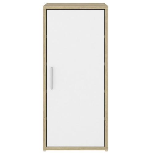 Skoskabe 2 stk. 32x35x70 cm konstrueret træ hvid og sonoma-eg