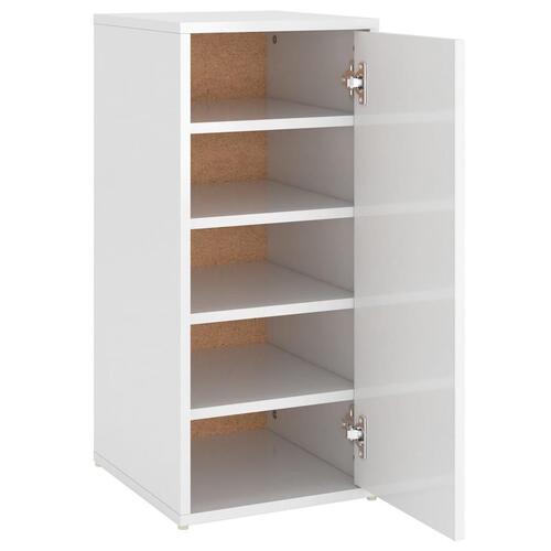 Skoskab 32x35x70 cm spånplade hvid højglans