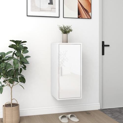 Skoskab 32x35x70 cm spånplade hvid højglans