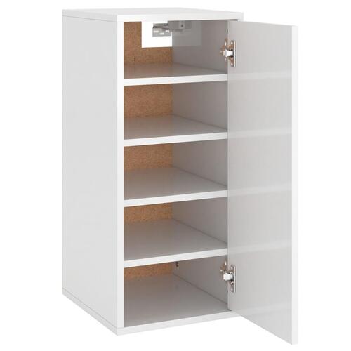 Skoskab 32x35x70 cm spånplade hvid højglans