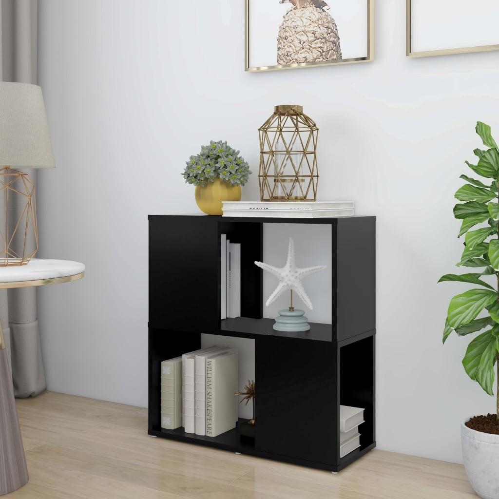 Bogreol 60x24x63 cm konstrueret træ sort