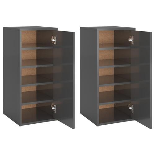 Skoreoler 2 stk. 32x35x70 cm spånplade grå højglans