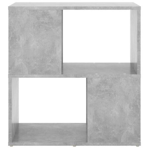 Bogreol 60x24x63 cm konstrueret træ betongrå