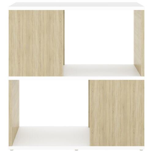 Bogreol 60x24x63 cm konstrueret træ hvid og sonoma-eg