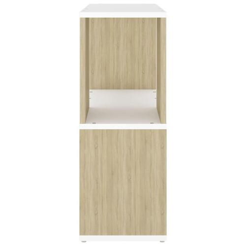 Bogreol 60x24x63 cm konstrueret træ hvid og sonoma-eg