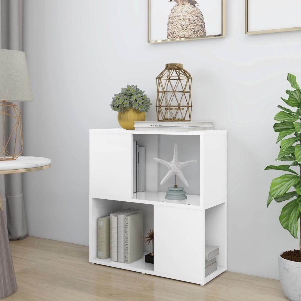 Bogreol 60x24x63 cm konstrueret træ hvid højglans