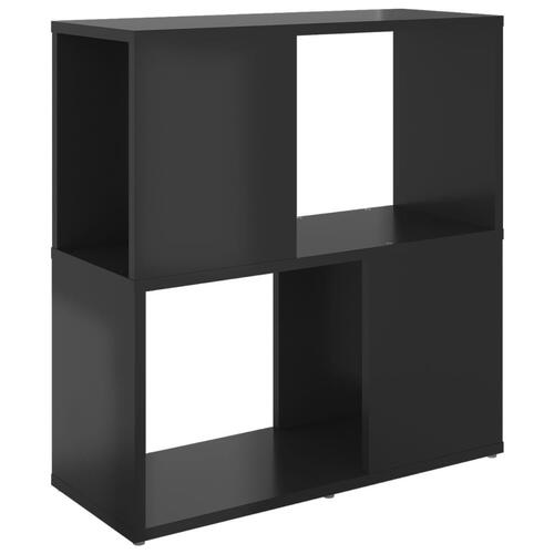 Bogreol 60x24x63 cm konstrueret træ sort højglans
