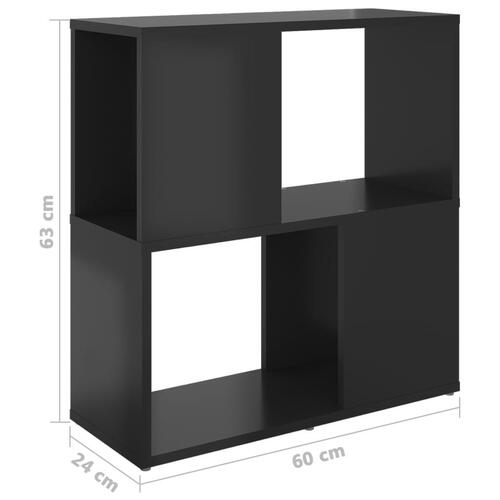 Bogreol 60x24x63 cm konstrueret træ sort højglans