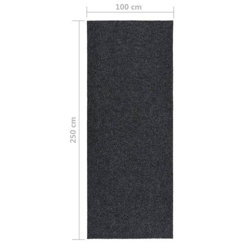 Snavsbestandig tæppeløber 100x250 cm antracitgrå