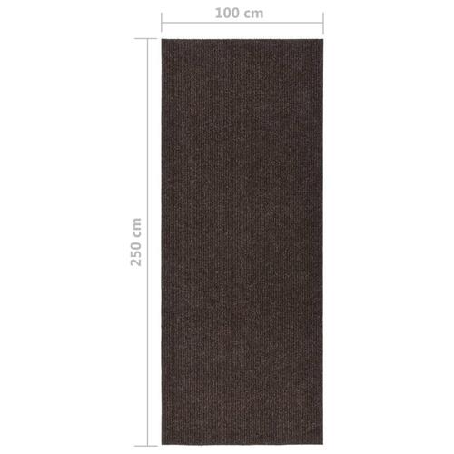 Snavsbestandig tæppeløber 100x250 cm brun