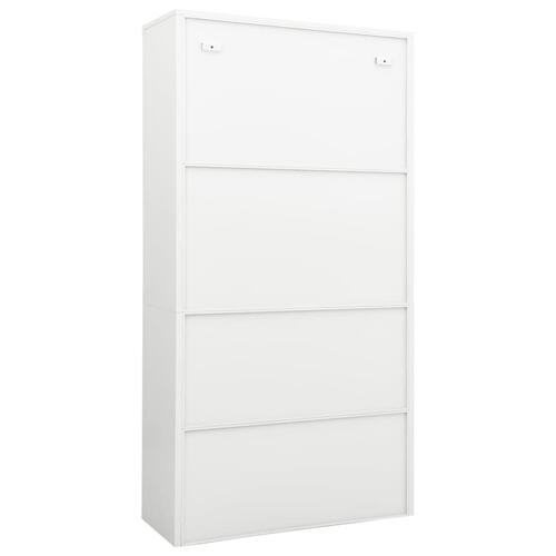 Kontorskab 90x40x180 cm stål hvid