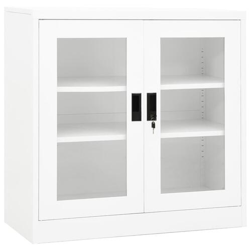 Kontorskab 90x40x90 cm stål hvid