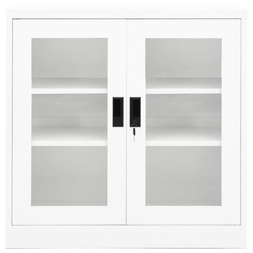 Kontorskab 90x40x90 cm stål hvid