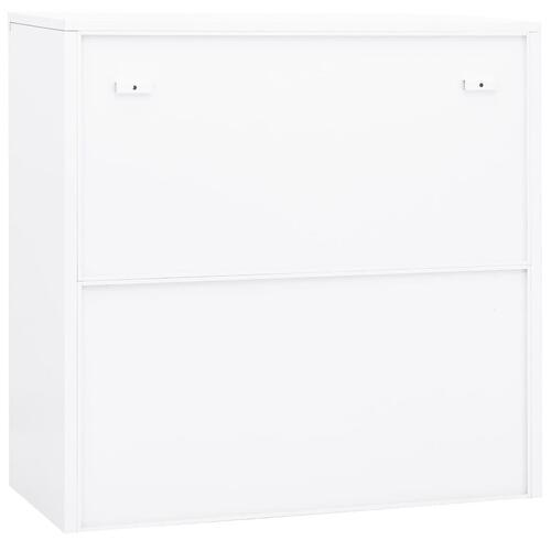 Kontorskab 90x40x90 cm stål hvid