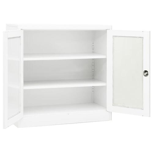 Kontorskab 90x40x90 cm stål hvid