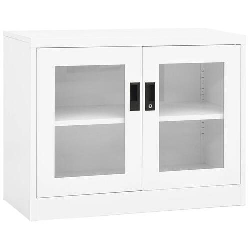 Kontorskab 90x40x70 cm stål hvid