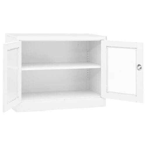 Kontorskab 90x40x70 cm stål hvid