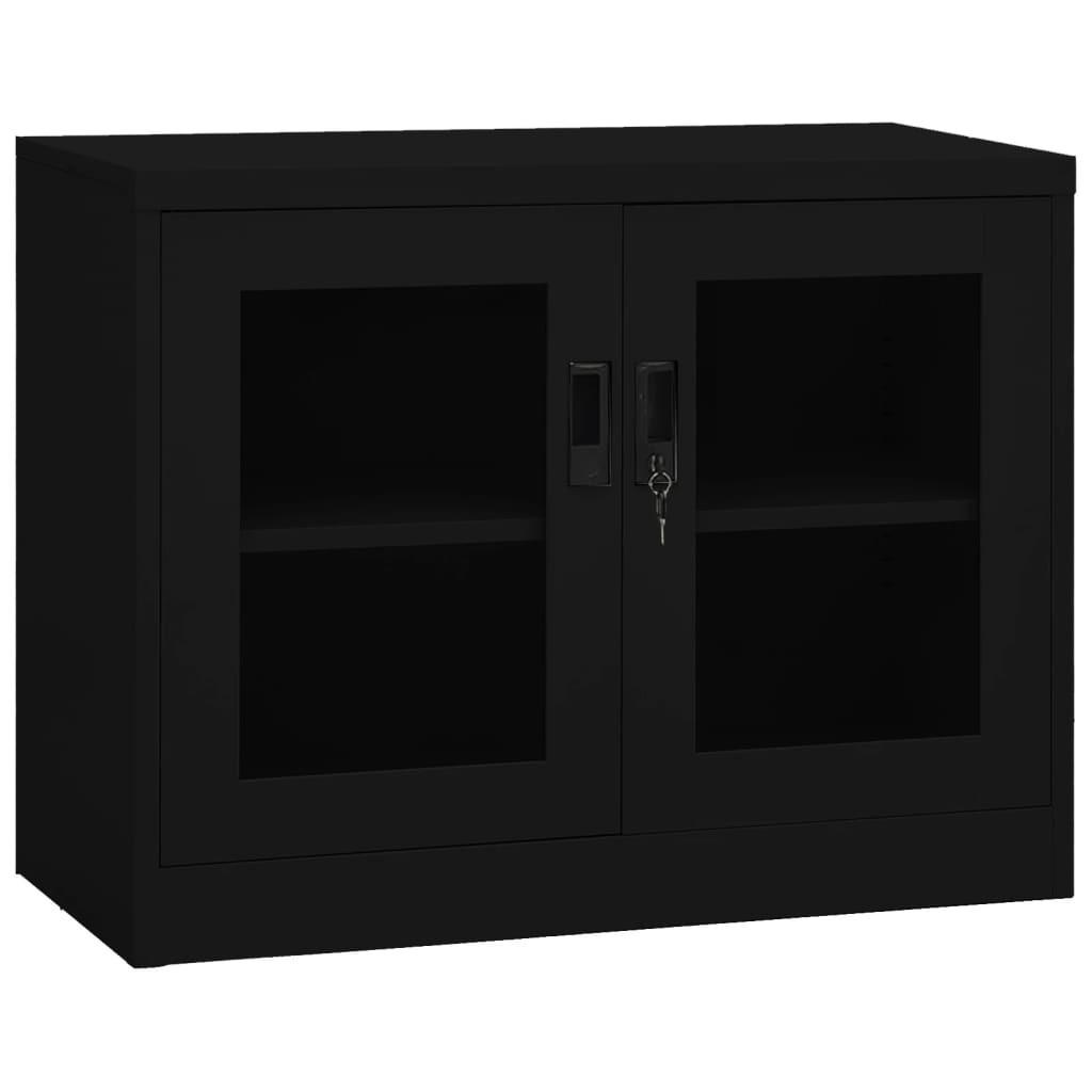 Kontorskab 90x40x70 cm stål sort