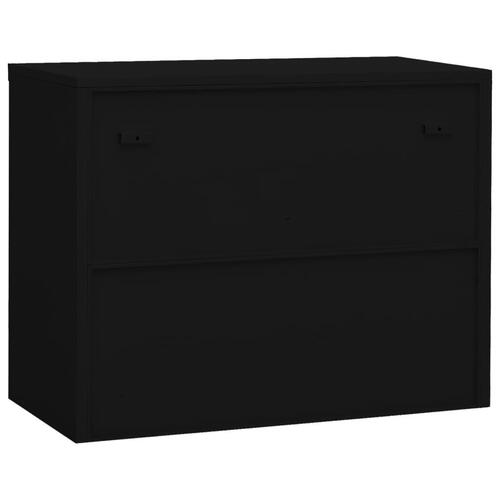 Kontorskab 90x40x70 cm stål sort