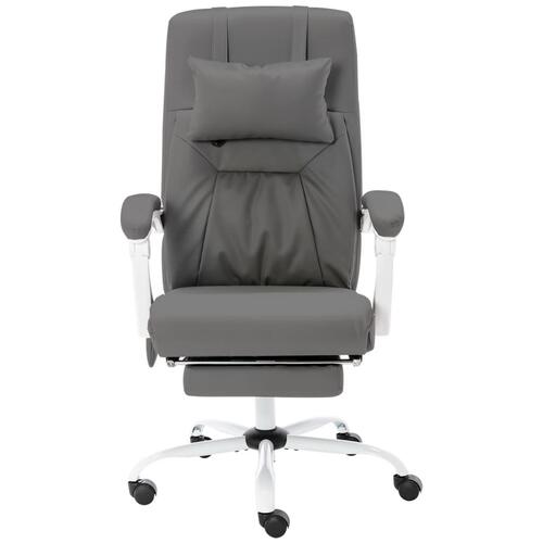 Kontorstol med massagefunktion kunstlæder grå