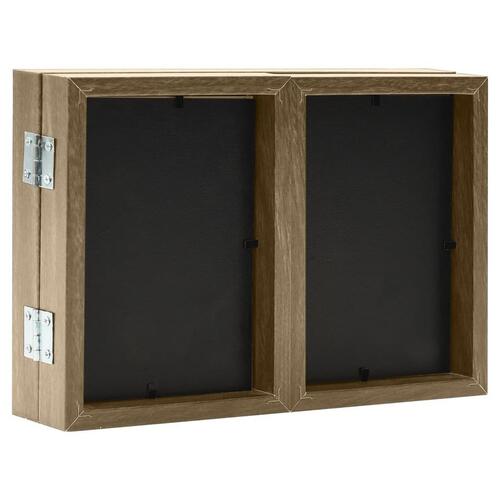Folderamme til 3 billeder 28x18 cm + 2x(13x18 cm) lysebrun