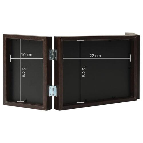 Folderamme til 3 billeder 22x15 cm + 2x(10x15 cm) mørkebrun