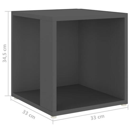 Sidebord 33x33x34,5 cm spånplade grå