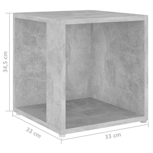 Sidebord 33x33x34,5 cm spånplade betongrå