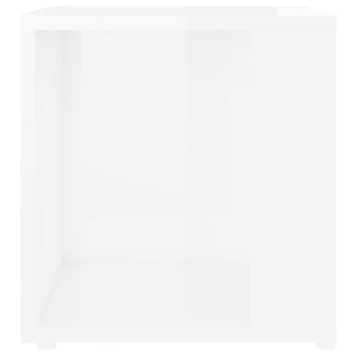 Sidebord 33x33x34,5 cm spånplade hvid højglans