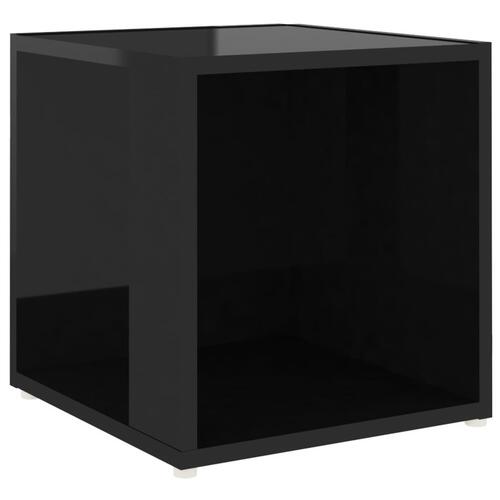 Sidebord 33x33x34,5 cm spånplade sort højglans