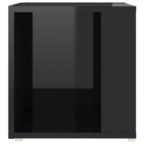 Sidebord 33x33x34,5 cm spånplade sort højglans