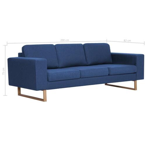 3-personers sofa i stof blå