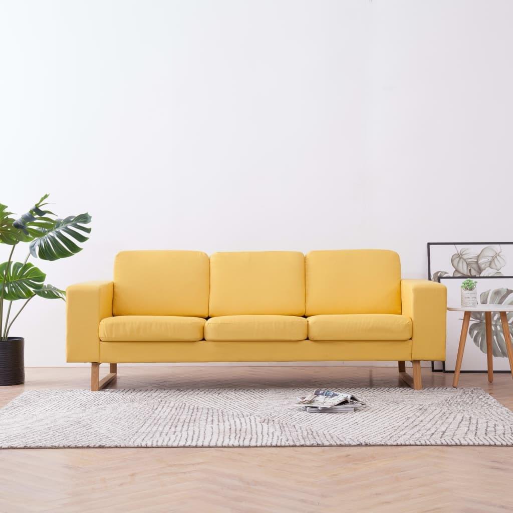 3-personers sofa i stof gul