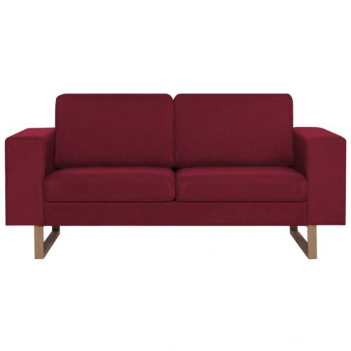 2-personers sofa i stof rødvinsfarvet