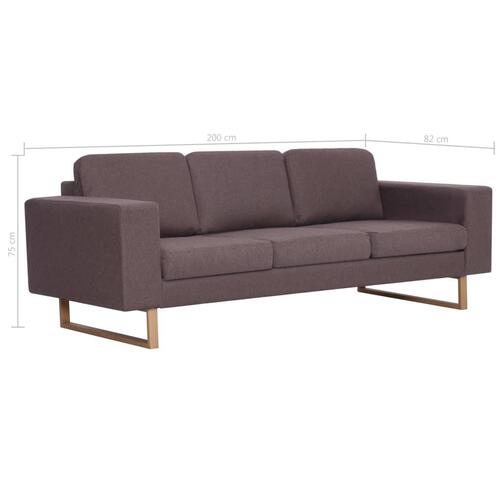 3-personers sofa i stof gråbrun