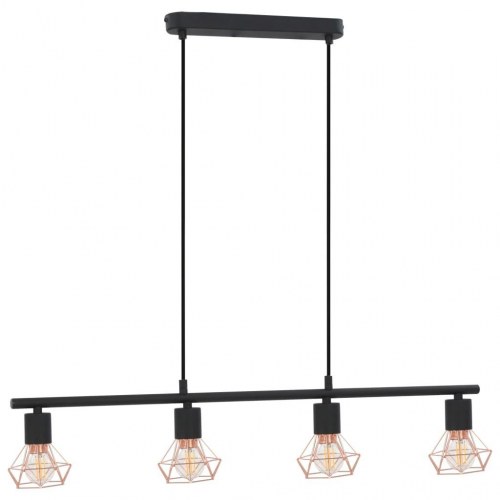 Loftlampe med glødepærer 4 W 80 cm E14 sort og kobber