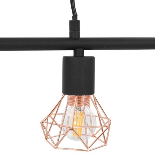 Loftlampe med glødepærer 4 W 80 cm E14 sort og kobber