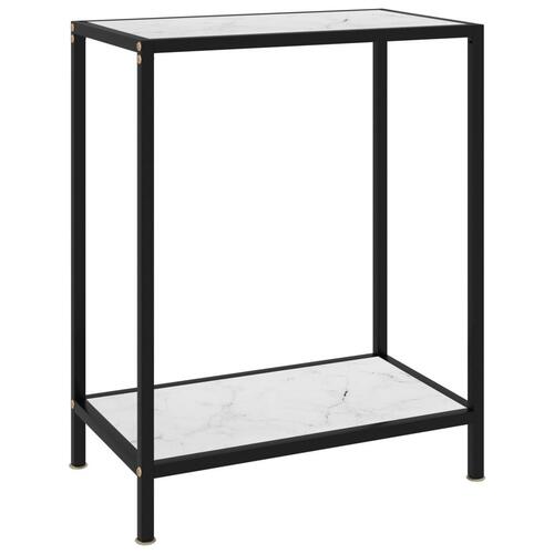 Konsolbord 60x35x75 cm hærdet glas hvid